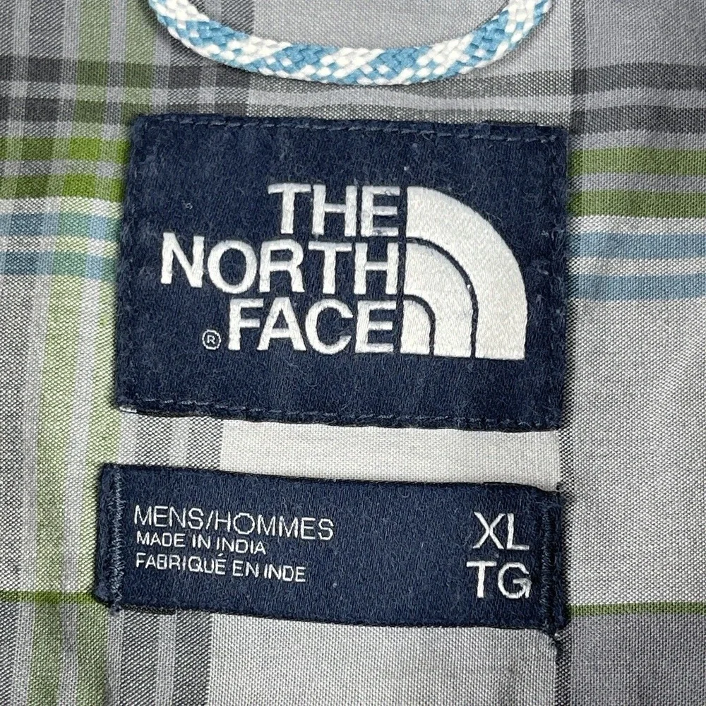 The North Face Shirt Mens XL Gray Green Plaid Hike Camp Outdoor Workwear‎